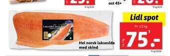 Lidl Hel norsk lakseside med skind tilbud