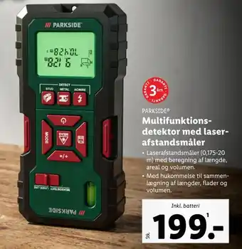 Multifunktionsdetektor med laserafstandsmåler