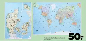 Verdenskort eller danmarks kort