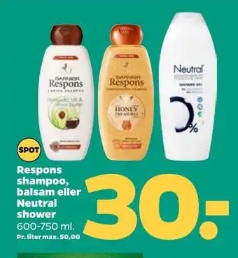 Netto Respons shampoo, balsam eller neutral shower tilbud