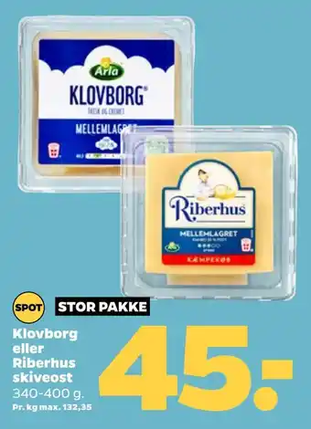 Netto Eller riberhus skiveost tilbud