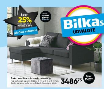 Vendbar sofa med chaiselong