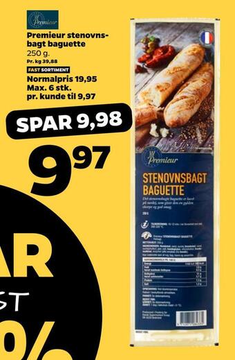 Netto Premieur stenovnsbagt baguette tilbud