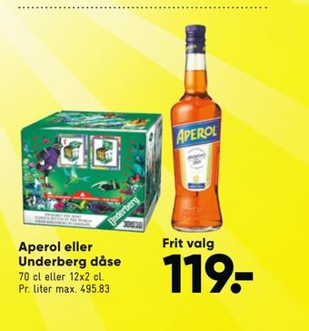 Bilka Aperol eller underberg dåse tilbud