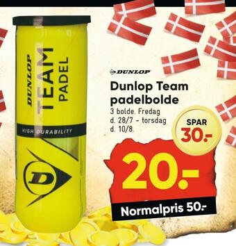 Dunlop team padelbolde