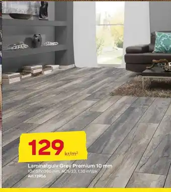 Byggmax Laminatgulv grey premium 10 mm tilbud