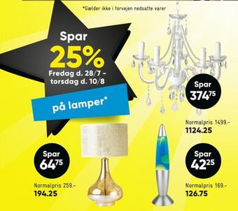 Bilka Spar 25% på lamper tilbud
