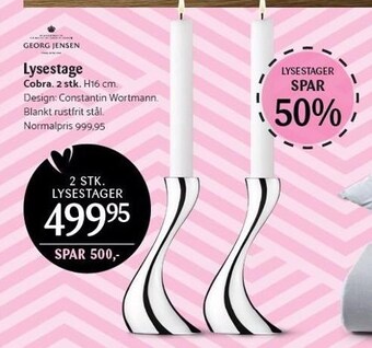 Kop & Kande Georg jensen lysestage tilbud