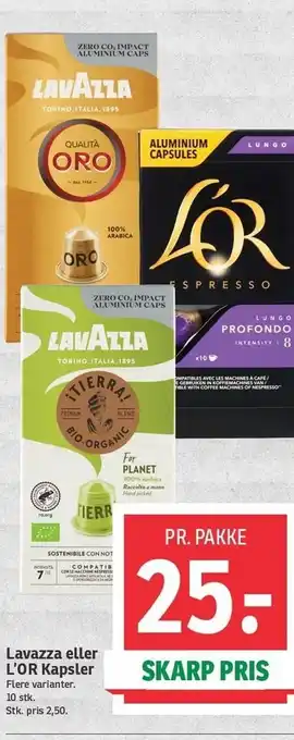 SPAR Lavazza el. l'or kapsler tilbud