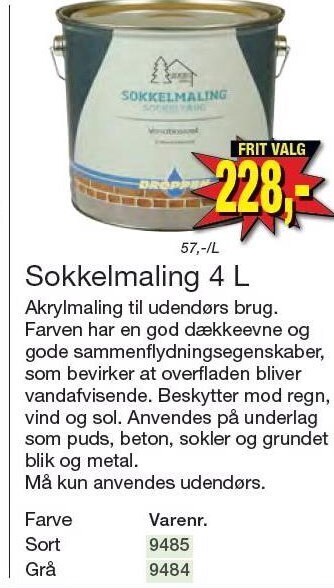 Harald Nyborg Sokkelmaling 4 l tilbud