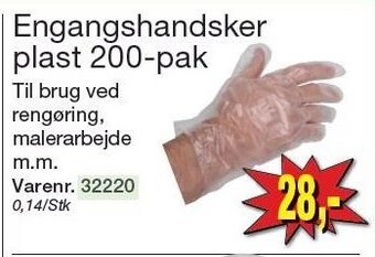 Harald Nyborg Engangshandsker plast 200-pak tilbud