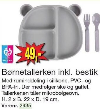 Harald Nyborg Børnetallerken inkl. bestik tilbud
