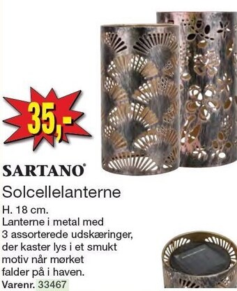 Harald Nyborg Sartano solcellelanterne tilbud