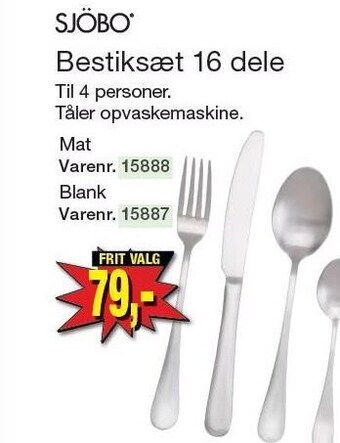 Harald Nyborg Sjöbo bestiksæt 16 dele tilbud