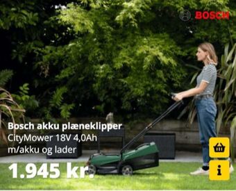 10-4 Byggecenter Bosch plæneklipper tilbud