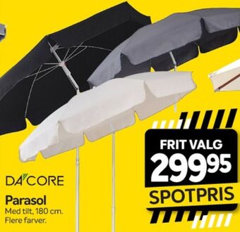 Din Isenkræmmer Dacore parasol tilbud