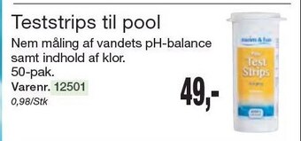 Teststrips til pool