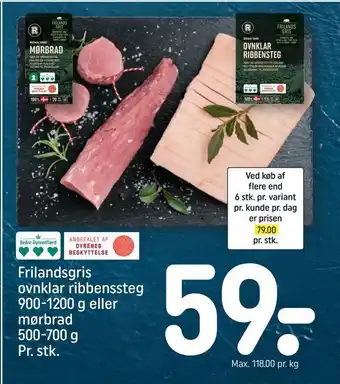 REMA 1000 Frilandsgris ovnklar ribbenssteg eller mørbrad tilbud