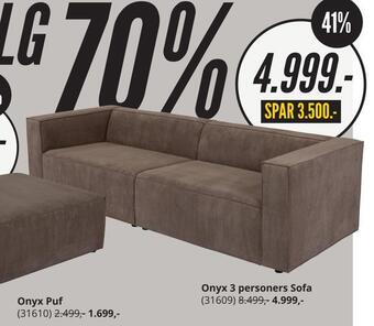 My Home Onyx 3 personers sofa tilbud