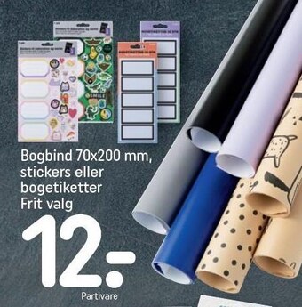 Bogbind 70x200 mm, stickers eller bogetiketter