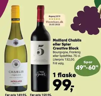 Kvickly Moillard chablis eller pier creative block tilbud
