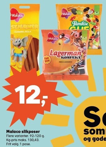 Kvickly Malaco slikposer tilbud