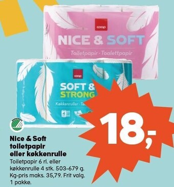 Kvickly Nice & soft toiletpapir eller køkkenrulle tilbud