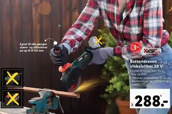 Lidl Parkside batteridreven vinkelsliber 20 v tilbud