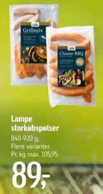 Føtex Slagter lampe grillpølser tilbud