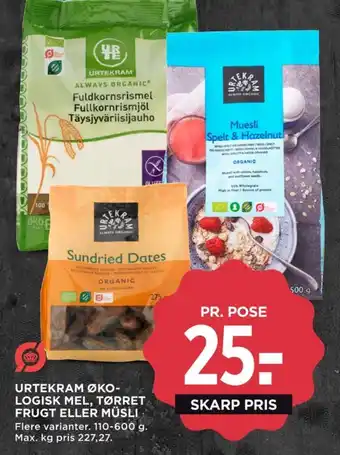 MENY Urtekram dadler tilbud