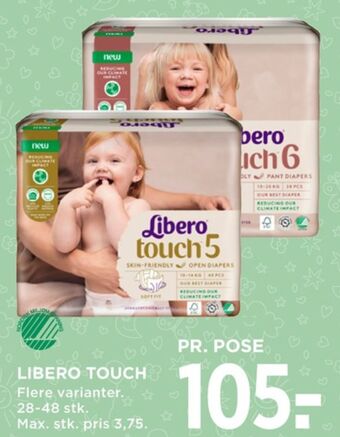 MENY Touch bleer str 5 10-14 kg tilbud