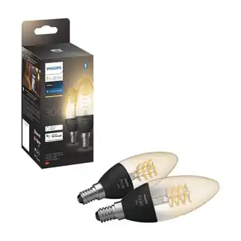 Philips hue w filament smart pære candle e14 2pk