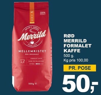 Let-Køb Rød merrild formalet kaffe tilbud