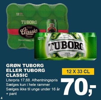 Let-Køb Grøn tuborg eller tuborg classic tilbud