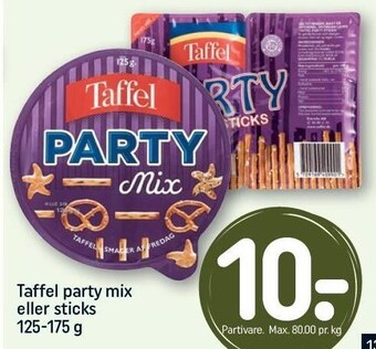 REMA 1000 Taffel party mix eller sticks tilbud