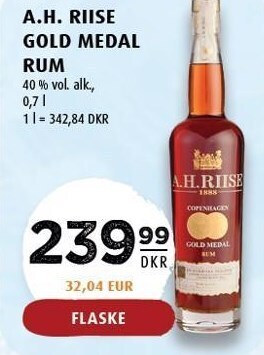 Scandinavian Park A.h. riise gold medal rum tilbud