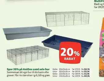 Maxi Zoo Spar 20% på anione saml selv bur tilbud