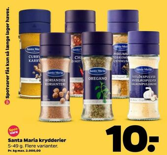 Netto Santa Maria krydderier tilbud
