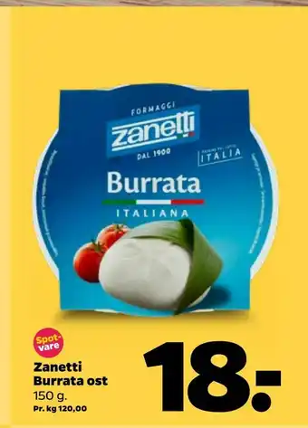 Netto Zanetti Burrata ost tilbud