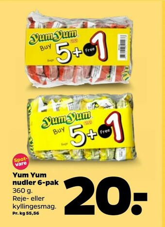 Netto Yum Yum nudler 6-pak tilbud