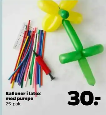 Balloner i latex med pumpe