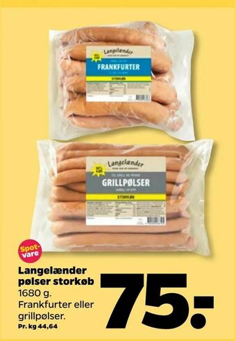 Netto Langelænder pølser storkøb tilbud