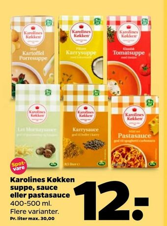 Netto Karolines Køkken suppe, sauce eller pastasauce tilbud
