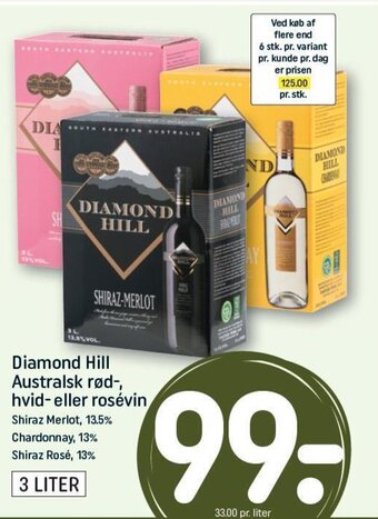 REMA 1000 Diamond Hill Australsk rød-, hvid- eller rosévin tilbud