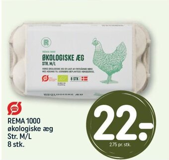 REMA 1000 REMA 1000 økologiske æg Str. M/L 8 stk. tilbud
