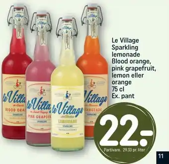 REMA 1000 Le Village Sparkling lemonade Blood orange, 75 cl tilbud