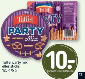 REMA 1000 Taffel party mix eller sticks 125-175 g tilbud
