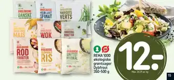REMA 1000 REMA 1000 økologiske grøntsager Dybfrost 350-500 g 350-500 g tilbud