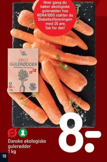 REMA 1000 Danske økologiske gulerødder 1 kg tilbud