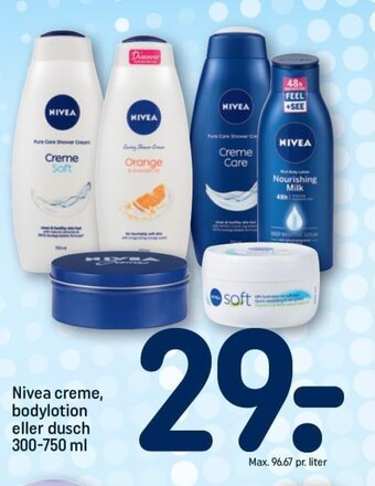 REMA 1000 Nivea creme, bodylotion eller dusch 300-750 ml tilbud